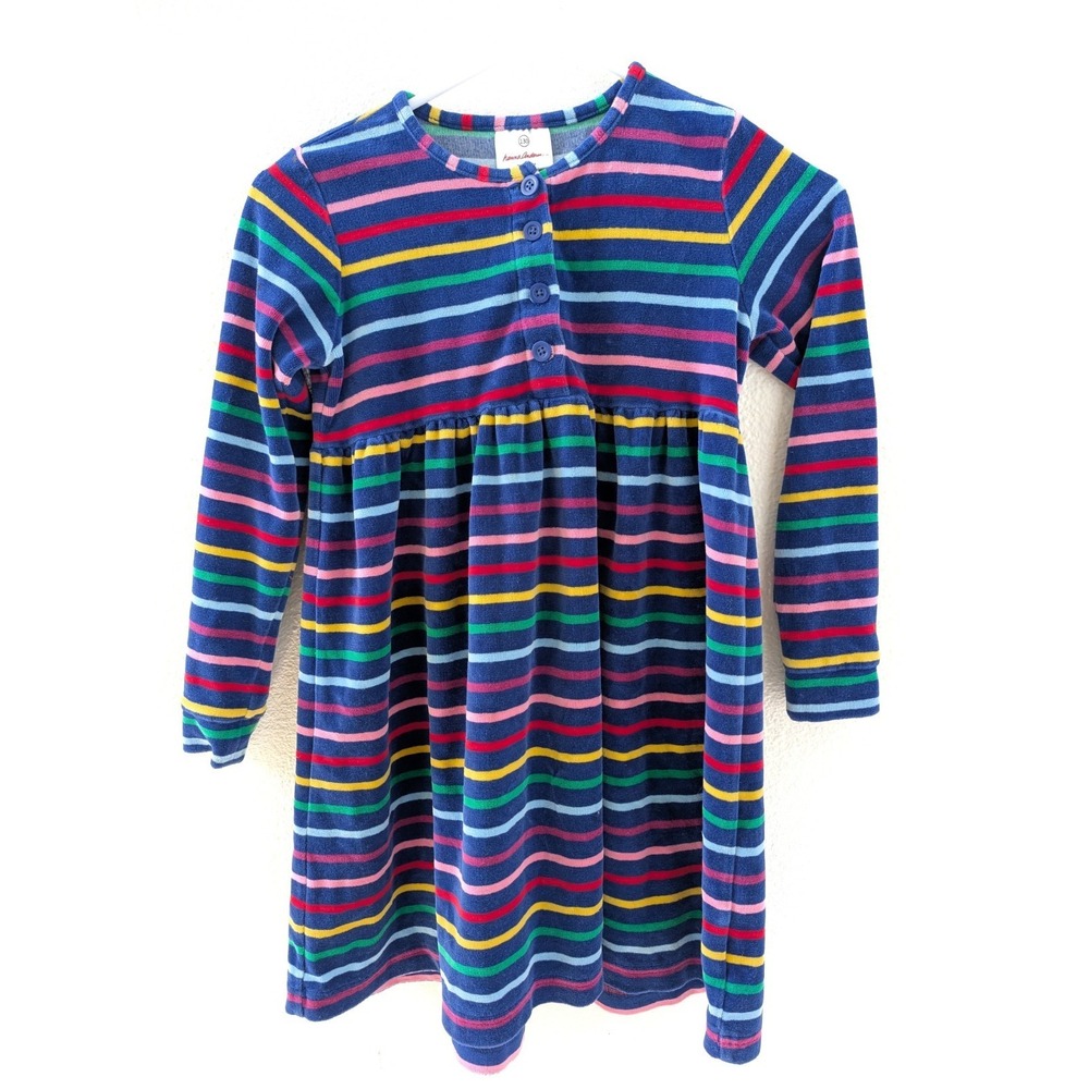 Hanna Andersson Rainbow Stripe Velvor Playdress Size 130